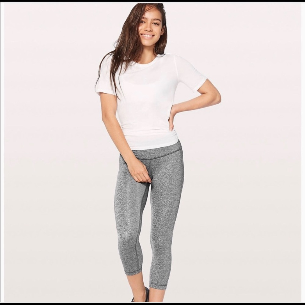Lululemon Wunder Under Crop Heathered Slate 8